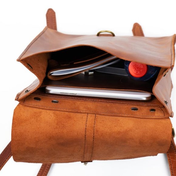 Womens leather backpack purse - Picture 4 of 8